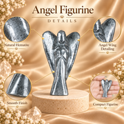 Hematite Angel Figurine for Grounding, Protection, and Strength