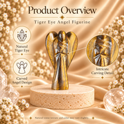 Tiger Eye Angel Figurine for Protection, Courage, Balance