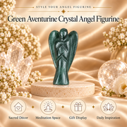 Green Aventurine Angel Figurine for Luck, Prosperity, and Emotional Healing