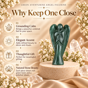 Green Aventurine Angel Figurine for Luck, Prosperity, and Emotional Healing