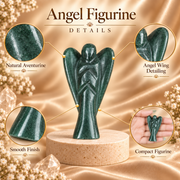 Green Aventurine Angel Figurine for Luck, Prosperity, and Emotional Healing