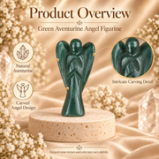 Green Aventurine Angel Figurine for Luck, Prosperity, and Emotional Healing
