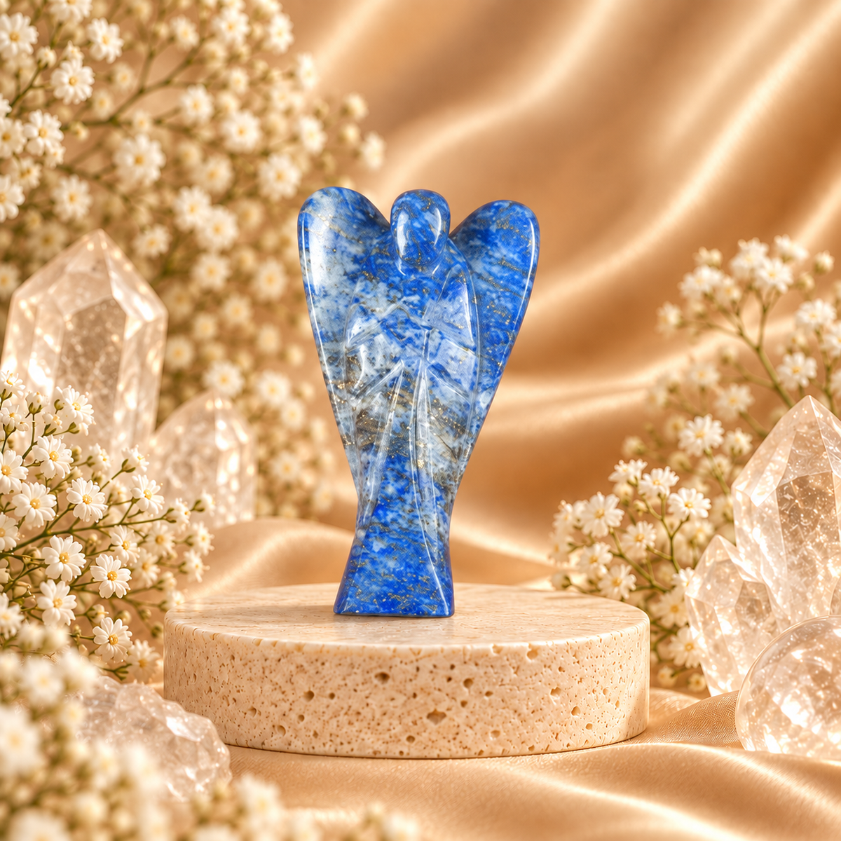 Lapis Lazuli Angel Figurine for Wisdom, Protection, and Spiritual Growth