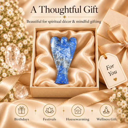 Lapis Lazuli Angel Figurine for Wisdom, Protection, and Spiritual Growth