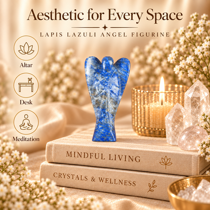 Lapis Lazuli Angel Figurine for Wisdom, Protection, and Spiritual Growth