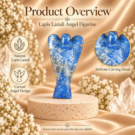 Lapis Lazuli Angel Figurine for Wisdom, Protection, and Spiritual Growth