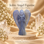 Iolite Angel Figurine for Clarity, Intuition, and Spiritual Awakening
