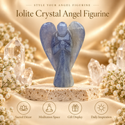 Iolite Angel Figurine for Clarity, Intuition, and Spiritual Awakening