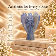 Iolite Angel Figurine for Clarity, Intuition, and Spiritual Awakening