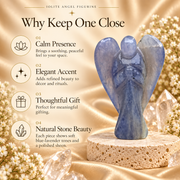 Iolite Angel Figurine for Clarity, Intuition, and Spiritual Awakening