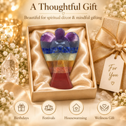 Seven Chakra Stone Angel Figurine for Energy Balance, Healing, and Protection