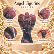 Rhodonite Crystal  Angel Figurine & Statue for Love, Healing, and Balance