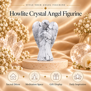 Howlite Angel Figurine for Calmness, Patience, and Stress Relief