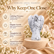 Howlite Angel Figurine for Calmness, Patience, and Stress Relief
