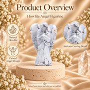 Howlite Angel Figurine for Calmness, Patience, and Stress Relief