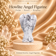 Howlite Angel Figurine for Calmness, Patience, and Stress Relief