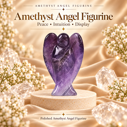 Amethyst Angel Figurine for Home Decor | GemGlow