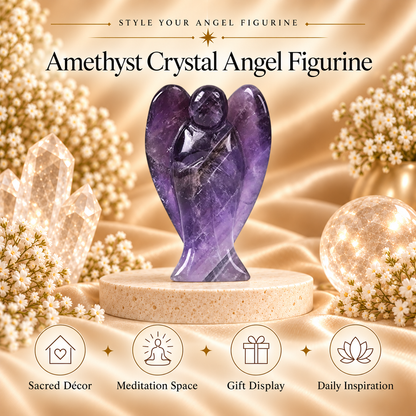 Amethyst Angel Figurine for Home Decor | GemGlow