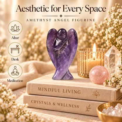 Amethyst Angel Figurine for Home Decor | GemGlow