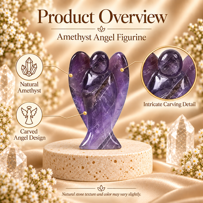 Amethyst Angel Figurine for Home Decor | GemGlow