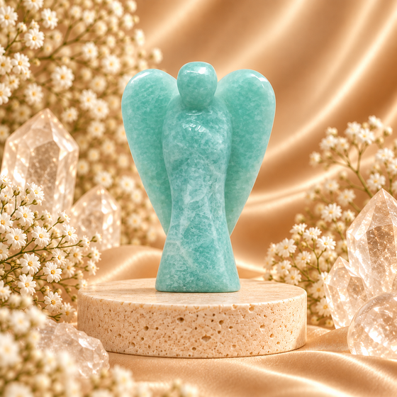 Amazonite Angel Figurine for Harmony, Communication, and Emotional Balance