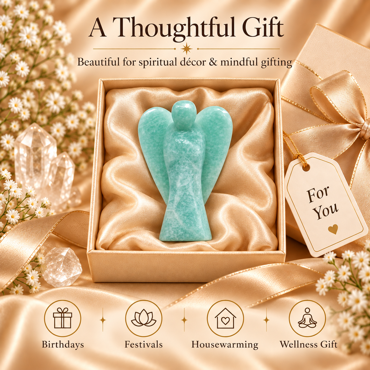 Amazonite Angel Figurine for Harmony, Communication, and Emotional Balance