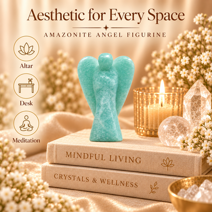 Amazonite Angel Figurine for Harmony, Communication, and Emotional Balance
