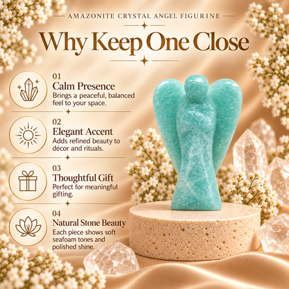 Amazonite Angel Figurine for Harmony, Communication, and Emotional Balance