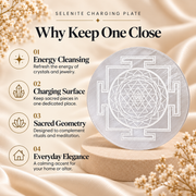 Sri Yantra Selenite Charging Plate