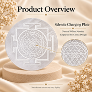 Sri Yantra Selenite Charging Plate