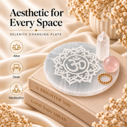 Selenite Charging Plate with Om Engraving