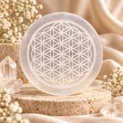 Selenite Charging Plate – Flower of Life Design