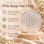 Selenite Charging Plate – Flower of Life Design