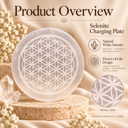 Selenite Charging Plate – Flower of Life Design