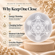 Selenite Charging Plate – Metatron’s Cube Design