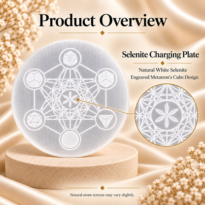 Selenite Charging Plate – Metatron’s Cube Design