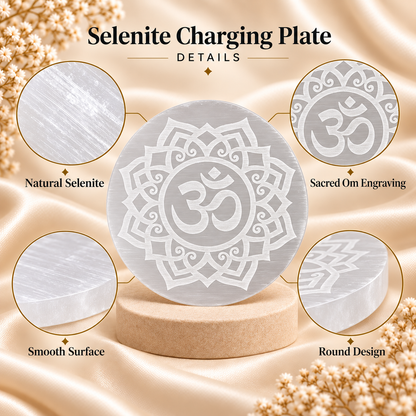 Selenite Charging Plate – Sacred Om Design