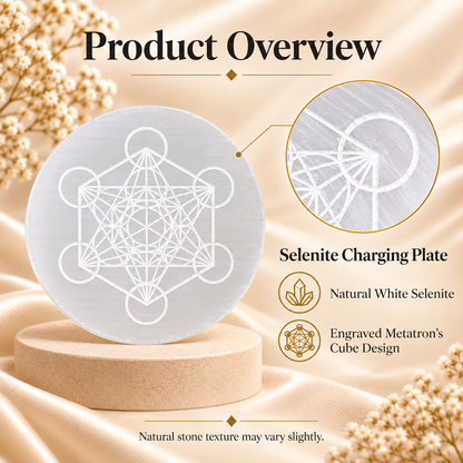 Selenite Charging Plate – Metatron’s Cube Design
