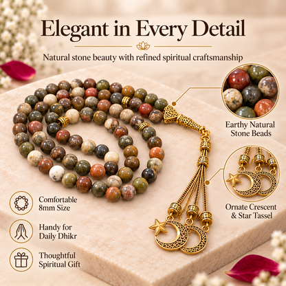 Natural Gemstone Crystal Tasbeeh