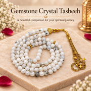 White Howlite Gemstone Crystal Tasbeeh