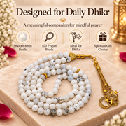 White Howlite Gemstone Crystal Tasbeeh
