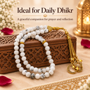 White Howlite Gemstone Crystal Tasbeeh