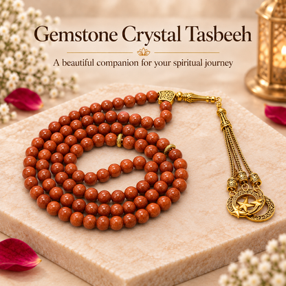 Red Goldstone Gemstone Crystal Tasbeeh