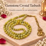 Yellow Serpentine Gemstone Crystal Tasbeeh
