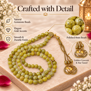 Yellow Serpentine Gemstone Crystal Tasbeeh