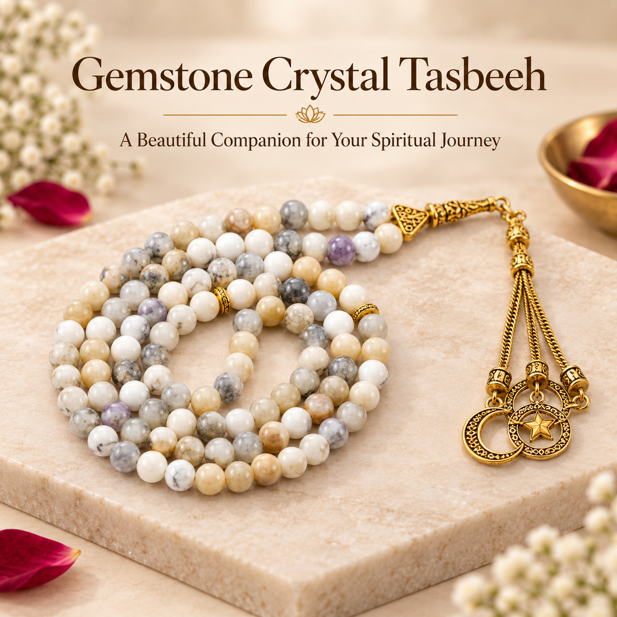 Gemstone Crystal Tasbeeh