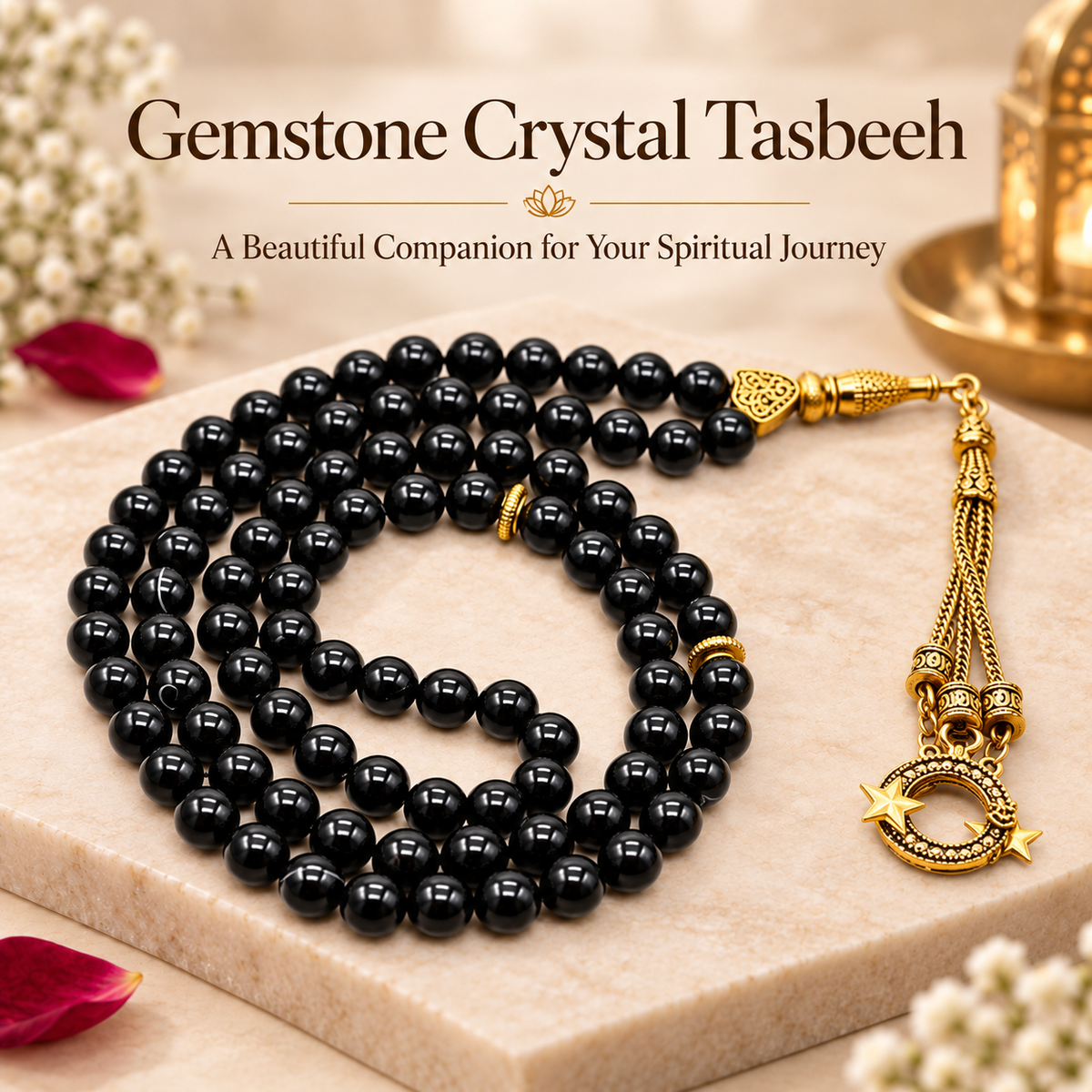 Black Gemstone Crystal Tasbeeh