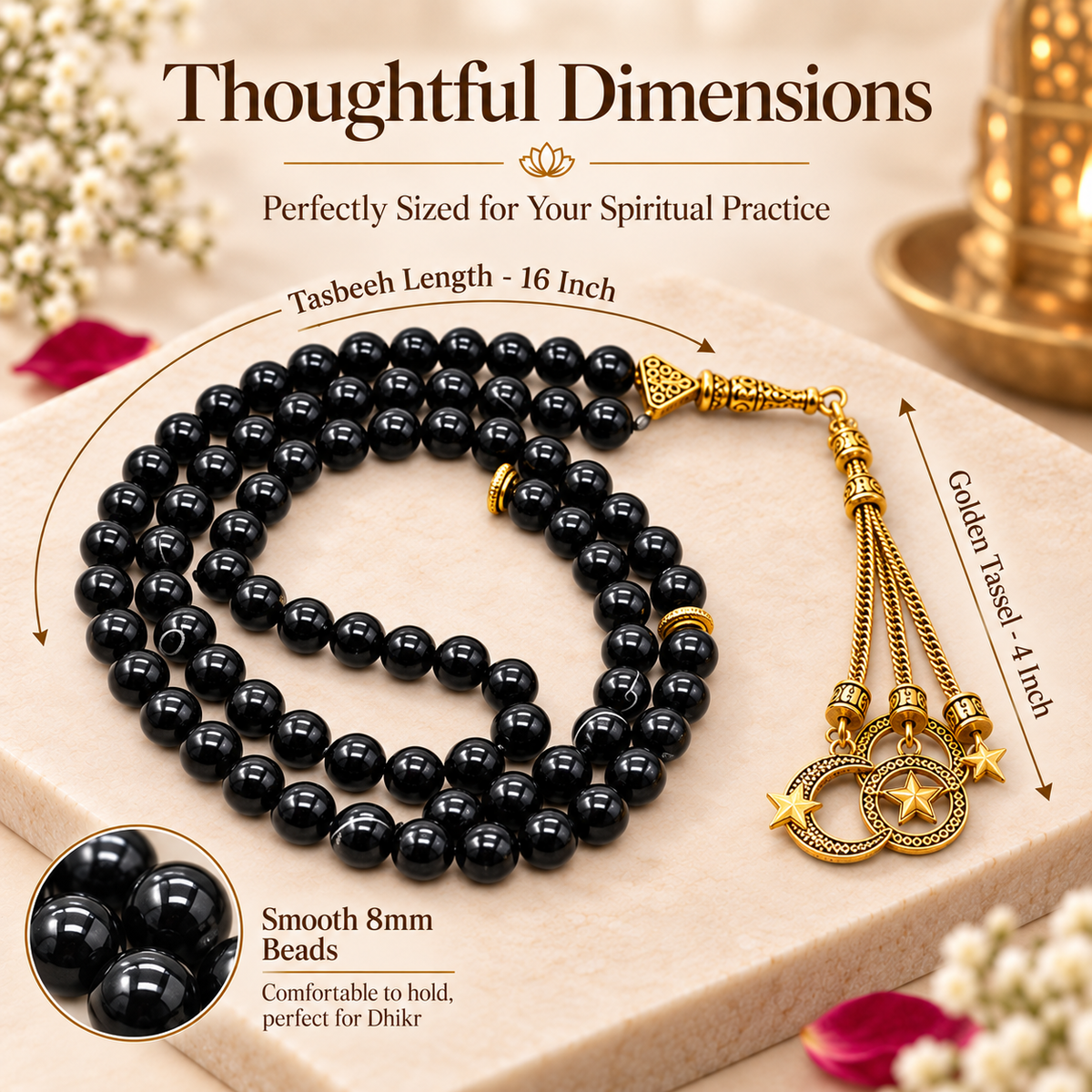 Black Gemstone Crystal Tasbeeh