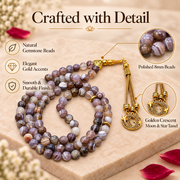 Purple Agate Gemstone Crystal Tasbeeh