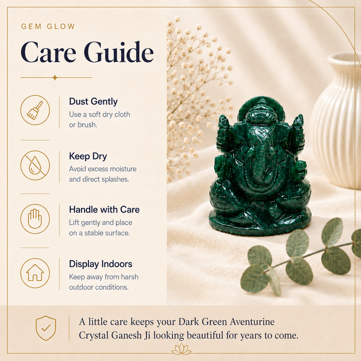 Dark Green Aventurine Ganesh Ji